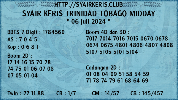 Prediksi Trinidad Tobago Midday